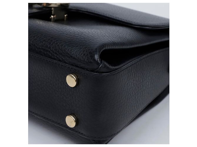 Gucci Interlocking Leather Top Handle Chain Shoulder Bag Schwarz - Ansicht 7