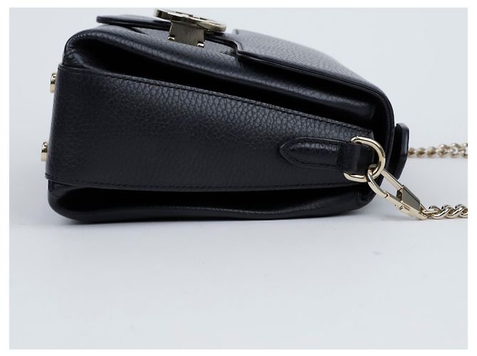 Gucci Interlocking Leather Top Handle Chain Shoulder Bag Schwarz - Ansicht 8