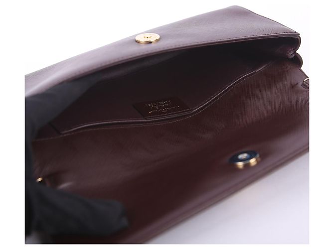 Salvatore Ferragamo Clutch a tracolla in pelle Saffiano bordeaux Rosso - vista 11