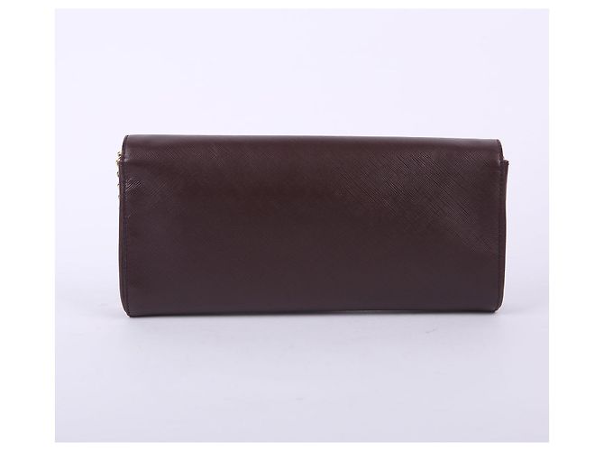 Salvatore Ferragamo Clutch a tracolla in pelle Saffiano bordeaux Rosso - vista 3