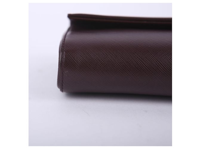 Salvatore Ferragamo Clutch a tracolla in pelle Saffiano bordeaux Rosso - vista 7