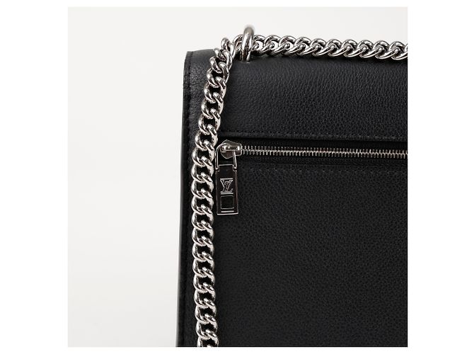 Louis Vuitton Borsa a tracolla e crossbody in pelle Mylockme Chain Black Nero - vista 5