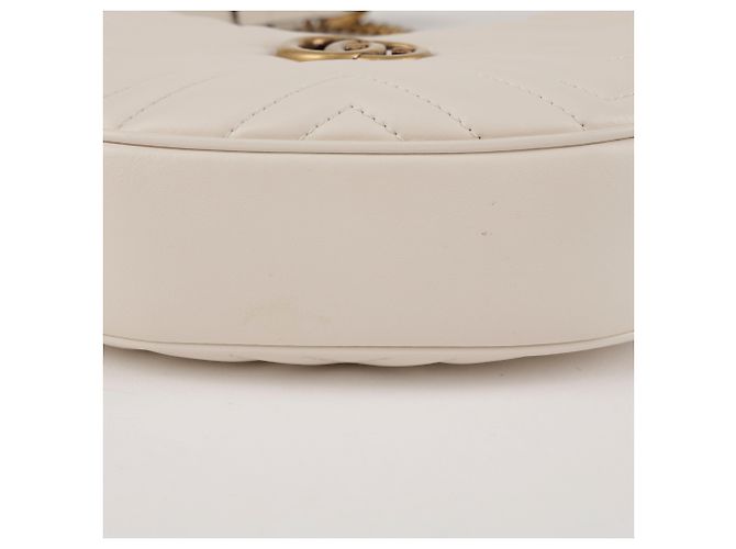 Gucci Mini borsa a tracolla GG Marmont a mezzaluna bianca Bianco - vista 10
