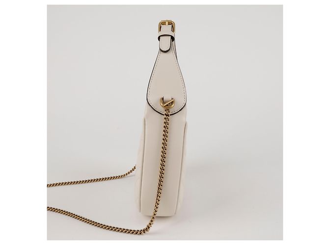 Gucci Mini borsa a tracolla GG Marmont a mezzaluna bianca Bianco - vista 7