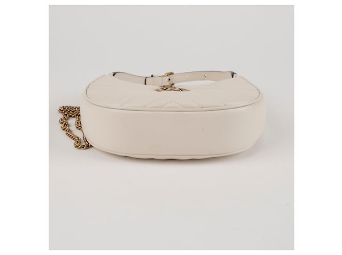 Gucci Mini borsa a tracolla GG Marmont a mezzaluna bianca Bianco - vista 9