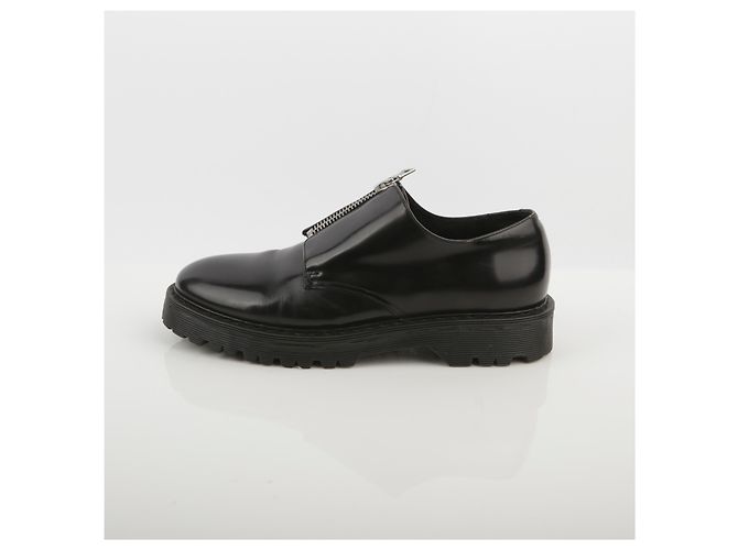 Sandro Scarpe Derby in pelle nera con zip Nero - vista 10