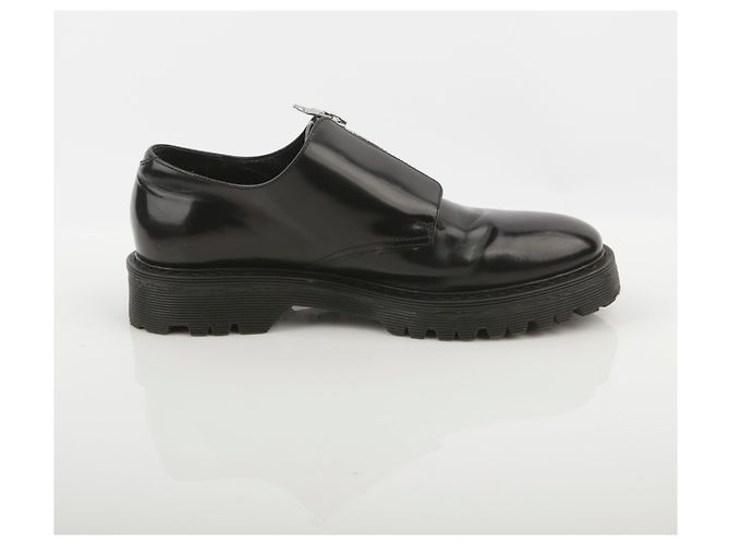 Sandro Scarpe Derby in pelle nera con zip Nero - vista 11