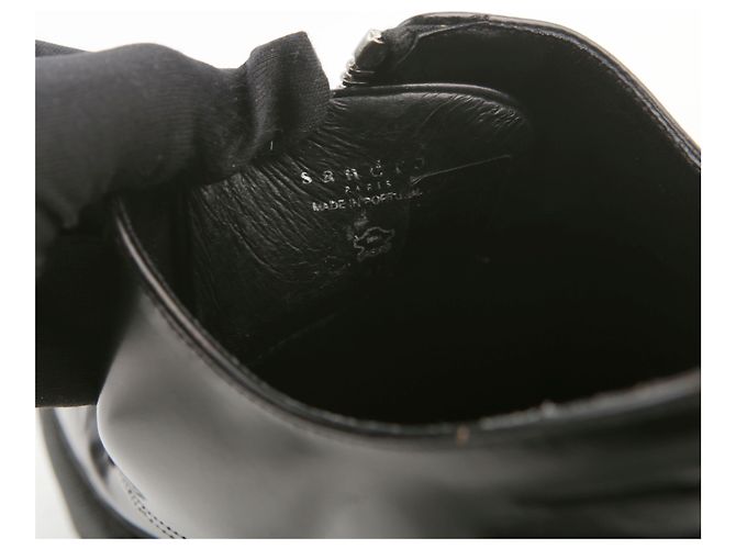 Sandro Scarpe Derby in pelle nera con zip Nero - vista 14