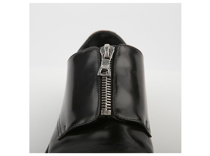 Sandro Scarpe Derby in pelle nera con zip Nero - vista 4