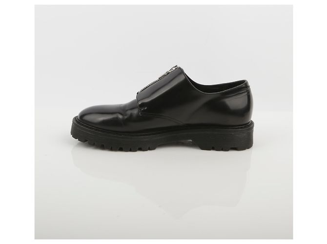 Sandro Scarpe Derby in pelle nera con zip Nero - vista 8