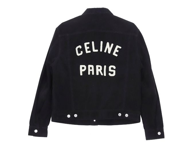 16 Céline Giacca Trucker in velluto a coste da uomo Nero - vista 2