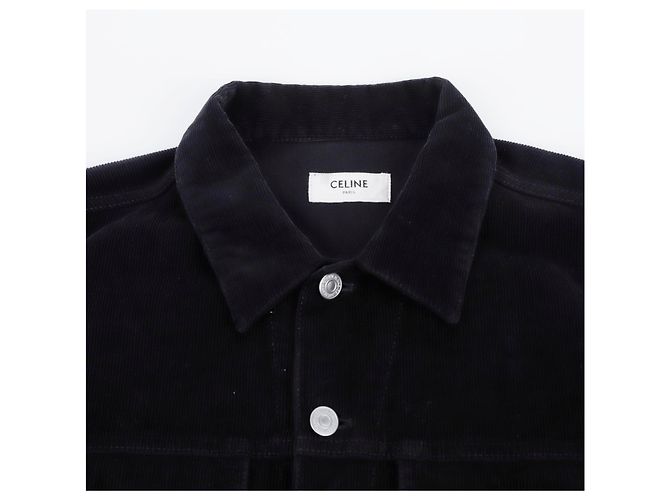 16 Céline Giacca Trucker in velluto a coste da uomo Nero - vista 3