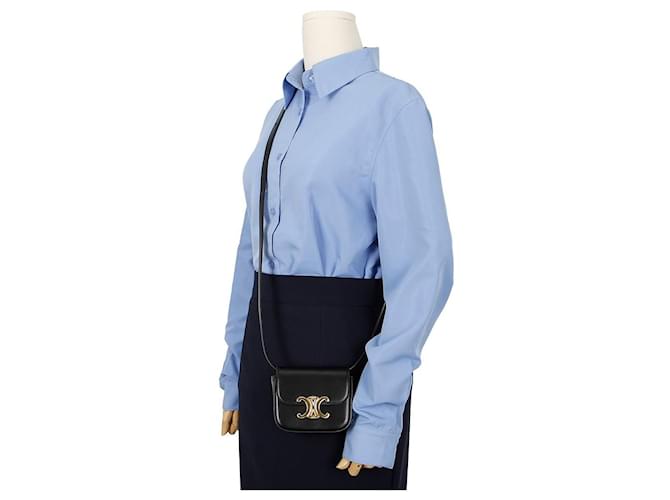 Céline Borsa a tracolla Claude Mini Nero - vista 10