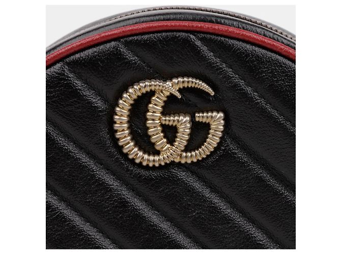 Gucci Borsa a tracolla GG Marmont Mini Round Rosso - vista 2