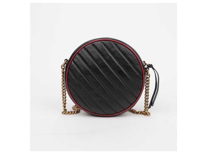 Gucci Borsa a tracolla GG Marmont Mini Round Rosso - vista 3