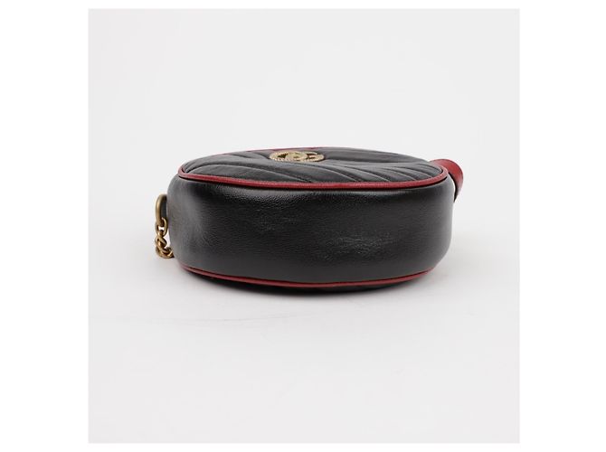 Gucci Borsa a tracolla GG Marmont Mini Round Rosso - vista 5