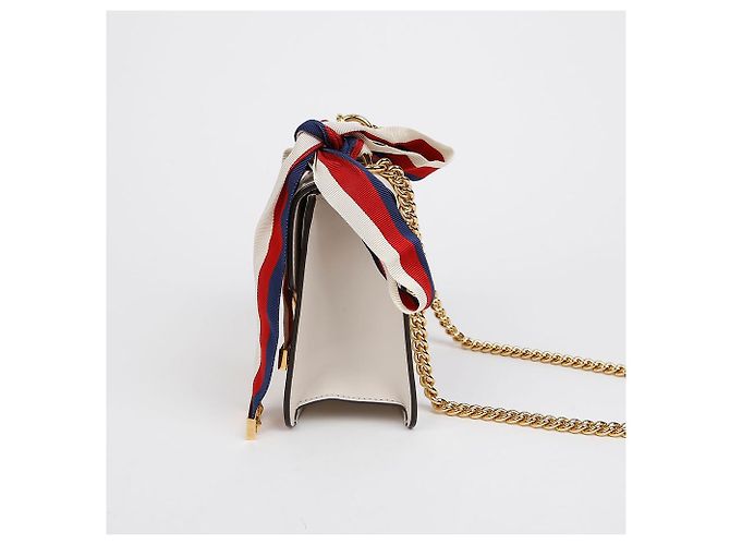 Gucci Mini borsa a tracolla con catena in pelle Sylvie Bianco - vista 5