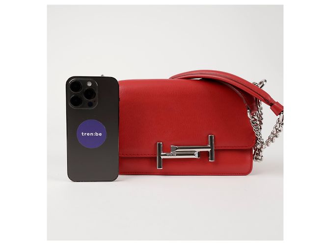Tod's Borsa a tracolla con catena in pelle Rossa Rosso - vista 7