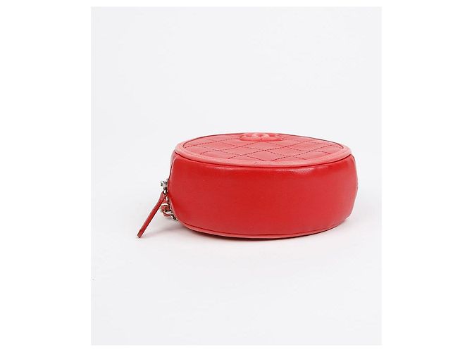 Chanel Borsa a tracolla rotonda con logo CC Rosso - vista 7