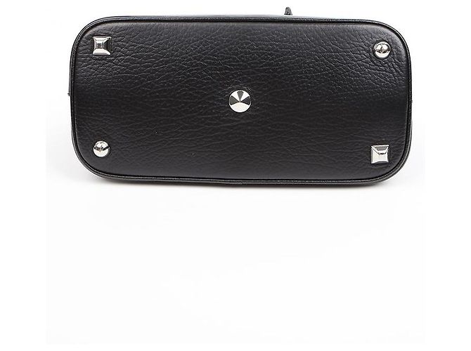 Maison Martin Margiela Mini bolsa de ombro em couro granulado com alça de mão preta - vista 5