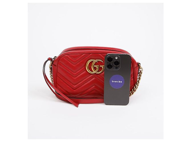 Gucci Piccola borsa a tracolla GG Marmont Rossa - vista 8
