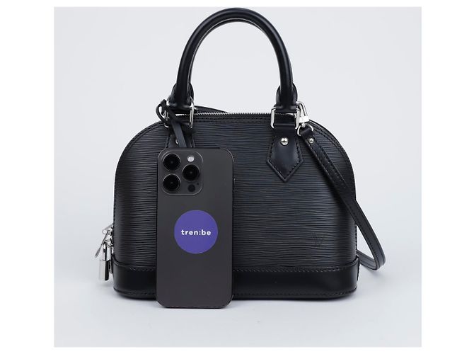 Louis Vuitton Borsa a mano Alma BB in pelle Epi Top Handle Nero - vista 9
