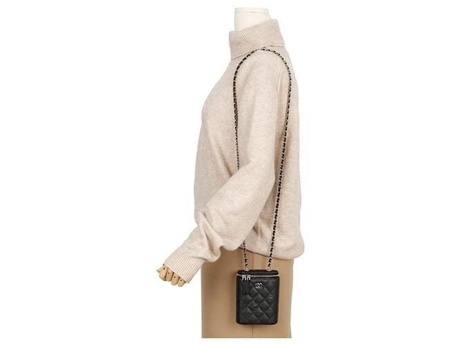 Vanity Chanel Mini borsa a tracolla Classic Caviar Nera Nero - vista 11