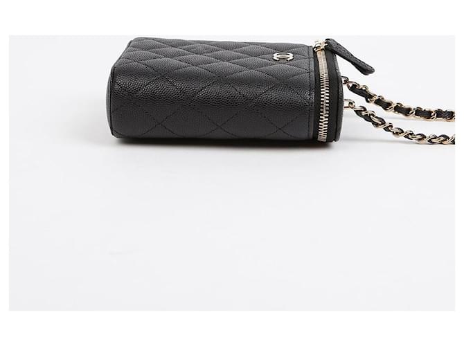 Vanity Chanel Mini borsa a tracolla Classic Caviar Nera Nero - vista 6
