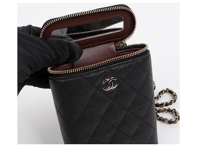 Vanity Chanel Mini borsa a tracolla Classic Caviar Nera Nero - vista 9