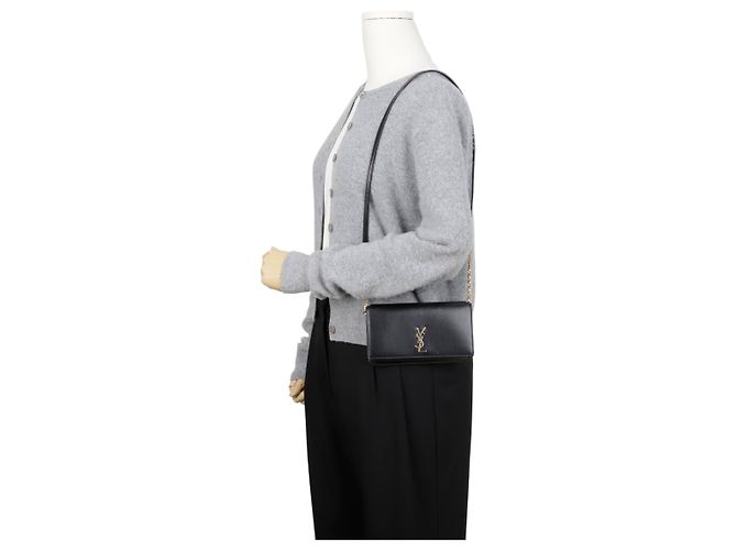 Saint Laurent Portacellulare Monogram Crossbody Nero - vista 11