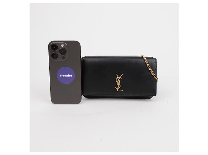 Saint Laurent Portacellulare Monogram Crossbody Nero - vista 9