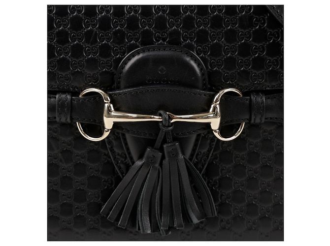 Gucci Borsa a tracolla Emily in pelle Microshima Nero - vista 2