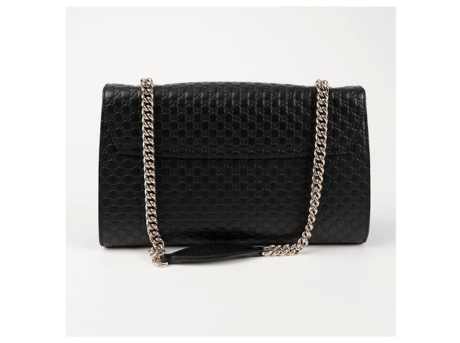 Gucci Borsa a tracolla Emily in pelle Microshima Nero - vista 4