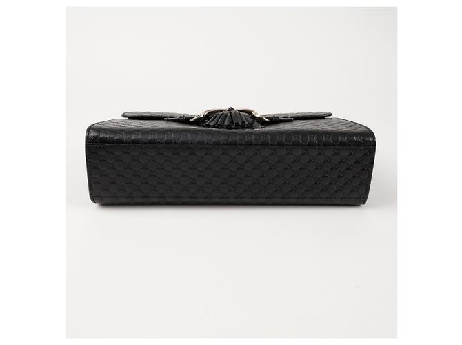 Gucci Borsa a tracolla Emily in pelle Microshima Nero - vista 6
