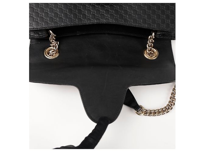 Gucci Borsa a tracolla Emily in pelle Microshima Nero - vista 8