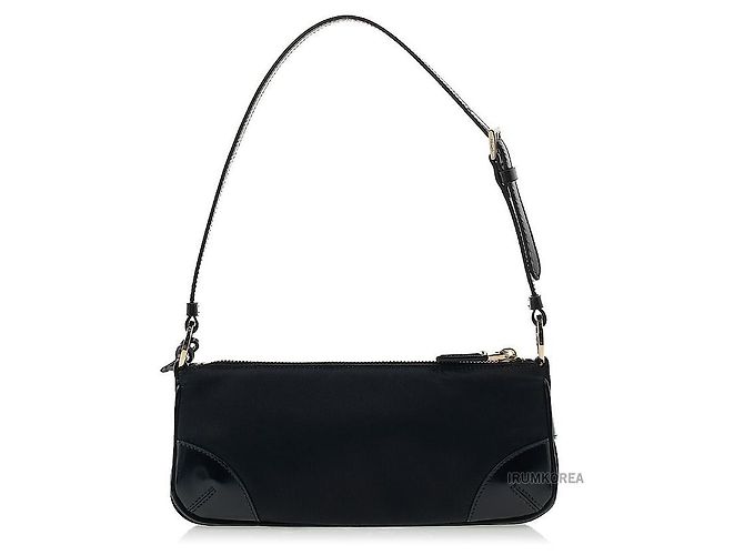 Prada Borsa a Spalla Lina in Nylon Nero - vista 3