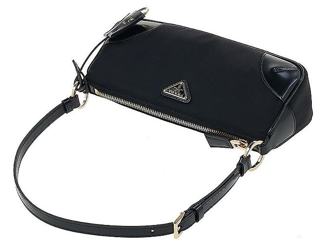 Prada Borsa a Spalla Lina in Nylon Nero - vista 4