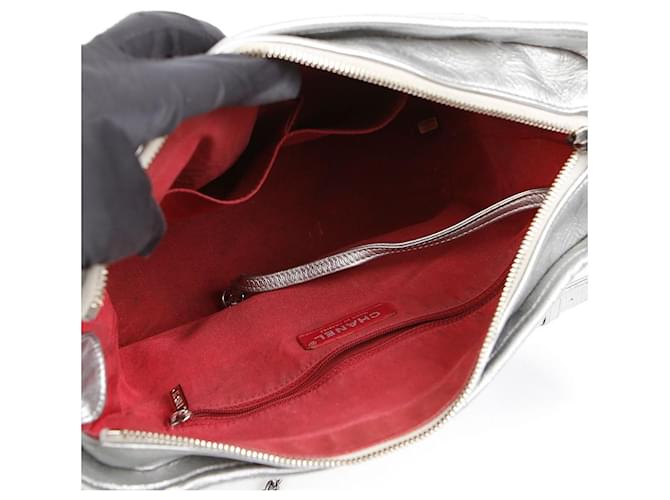 Chanel Borsa Gabrielle Large Hobo a Spalla e Tracolla Argento - vista 10