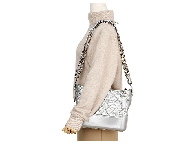 Chanel Borsa Gabrielle Large Hobo a Spalla e Tracolla Argento - vista 11