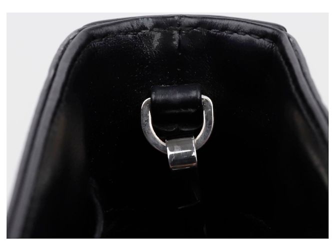 Prada Triangle Logo Small Bürstenleder Tote Bag Schwarz - Ansicht 11