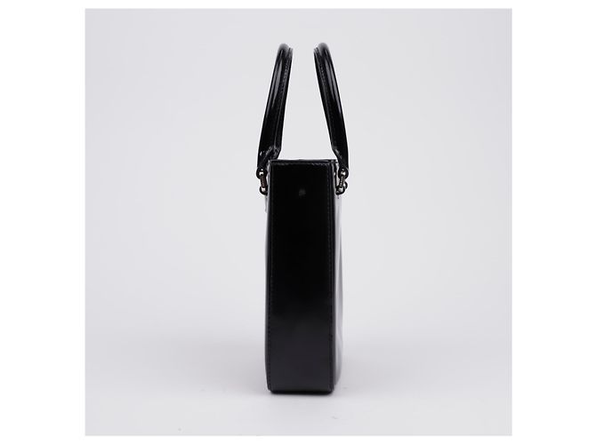 Prada Triangle Logo Small Bürstenleder Tote Bag Schwarz - Ansicht 4