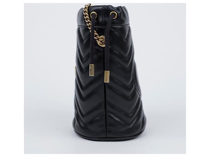 Gucci Mini borsa a secchiello GG Marmont nera Nero - vista 4
