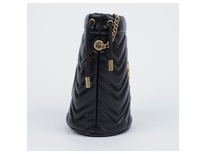 Gucci Mini borsa a secchiello GG Marmont nera Nero - vista 5