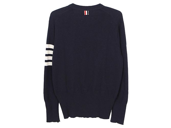 Thom Browne Cardigan mit diagonalen Streifen Blau - Ansicht 2