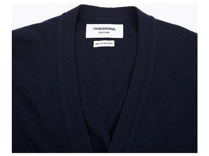 Thom Browne Cardigan mit diagonalen Streifen Blau - Ansicht 3