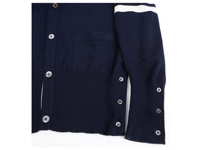 Thom Browne Cardigan mit diagonalen Streifen Blau - Ansicht 5