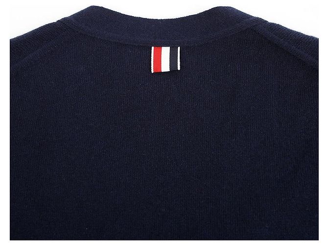 Thom Browne Cardigan mit diagonalen Streifen Blau - Ansicht 6