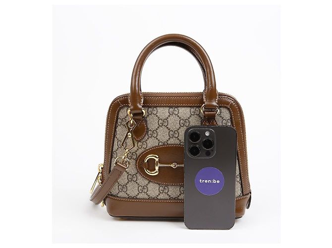 Horsebit 1955 Gucci Horsebit Mini Tote Schultertasche Braun - Ansicht 10