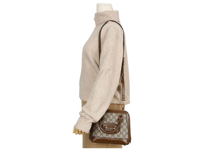 Horsebit 1955 Gucci Horsebit Mini Tote Schultertasche Braun - Ansicht 13