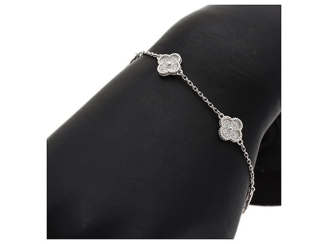 Bracciale Sweet Alhambra in Diamante Van Cleef & Arpels Argento - vista 7